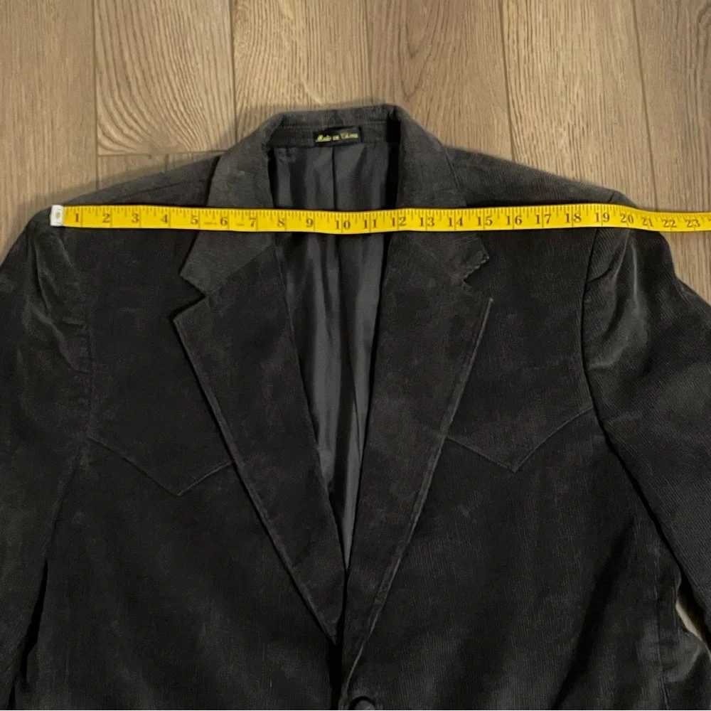 Circle S‎ Dallas Texas Corduroy Charcoal Gray Black Elbow Patch Sport Coat